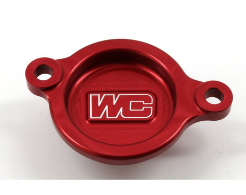 Works Connection Red Oil Filter Cover - Honda CRF2