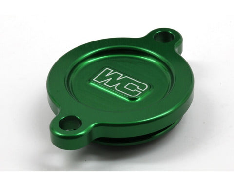 Works Connection Green Oil Filter Cover - Kawasaki